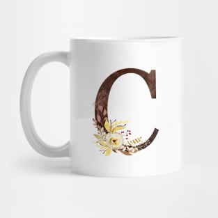 Floral Monogram C Lovely Autumn Foliage Mug